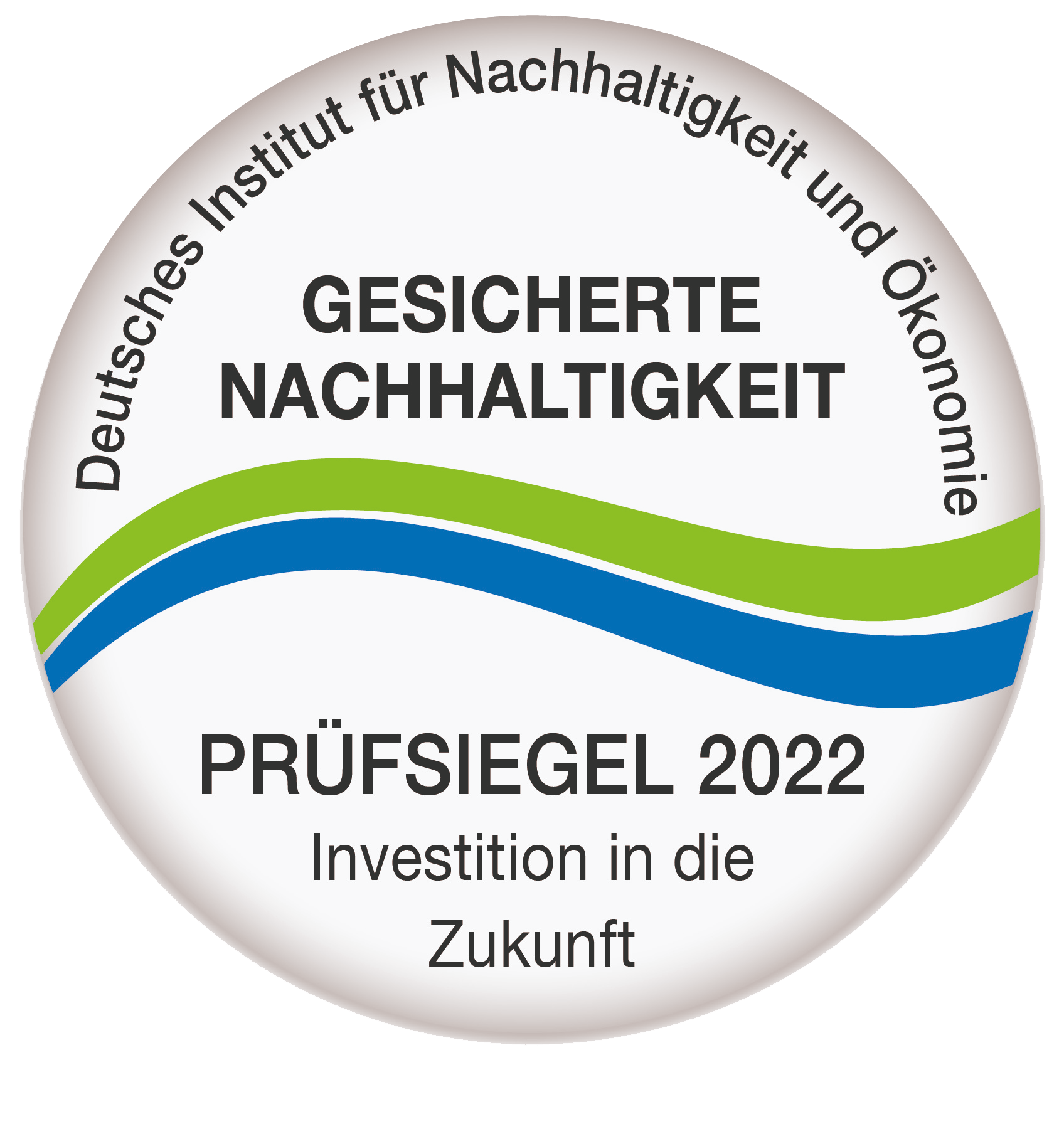 Prüfsiegel 2022 des Deutschen Instituts für Nachhaltigkeit und Ökonomie
